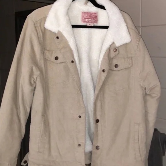 Brooklyn Cloth Tan Corduroy Sherpa-Lined Utility Jacket - Picture 2 of 7